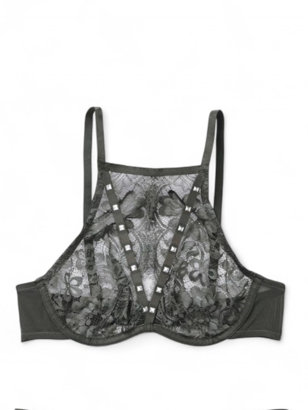 ❤️‍🔥 Emmeline Studded Lace Plunge Bra 32A Adore Me NWT
